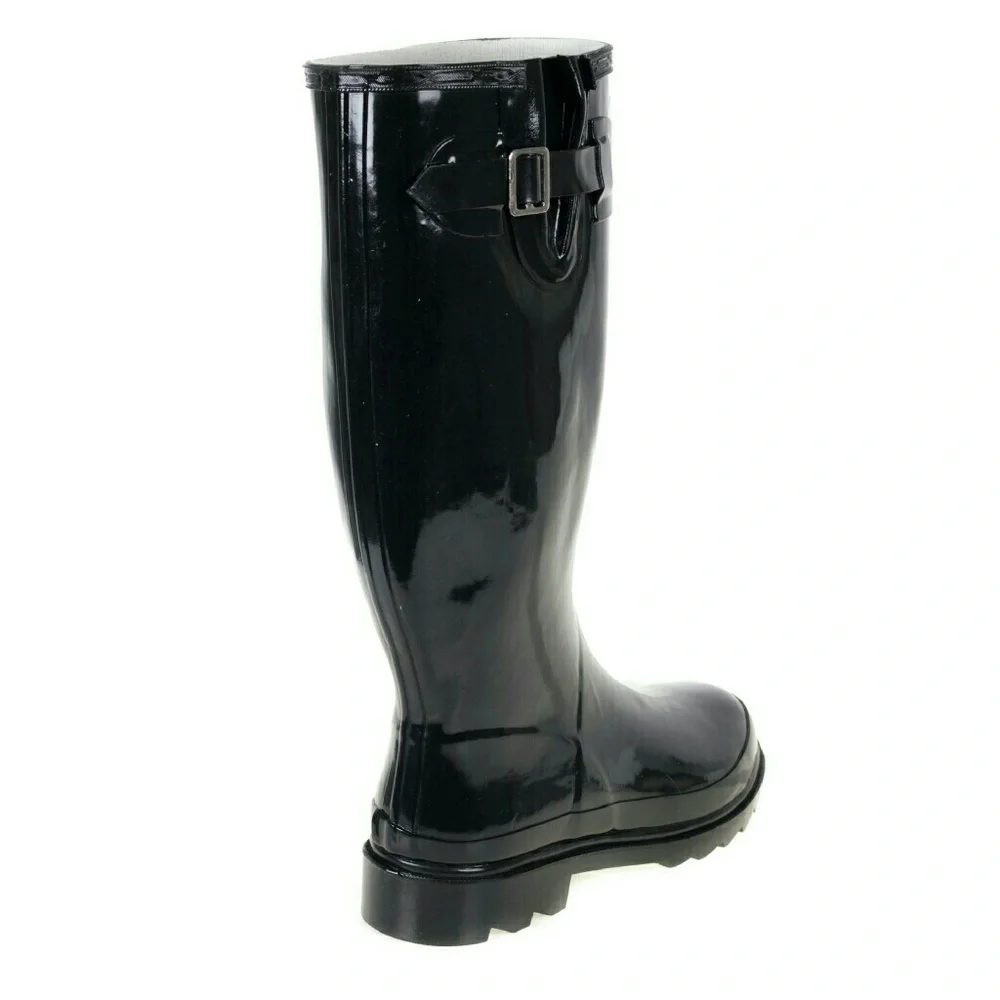 Women's Rainboots, Classic Tall Rain Boots, RB-3106, Black
